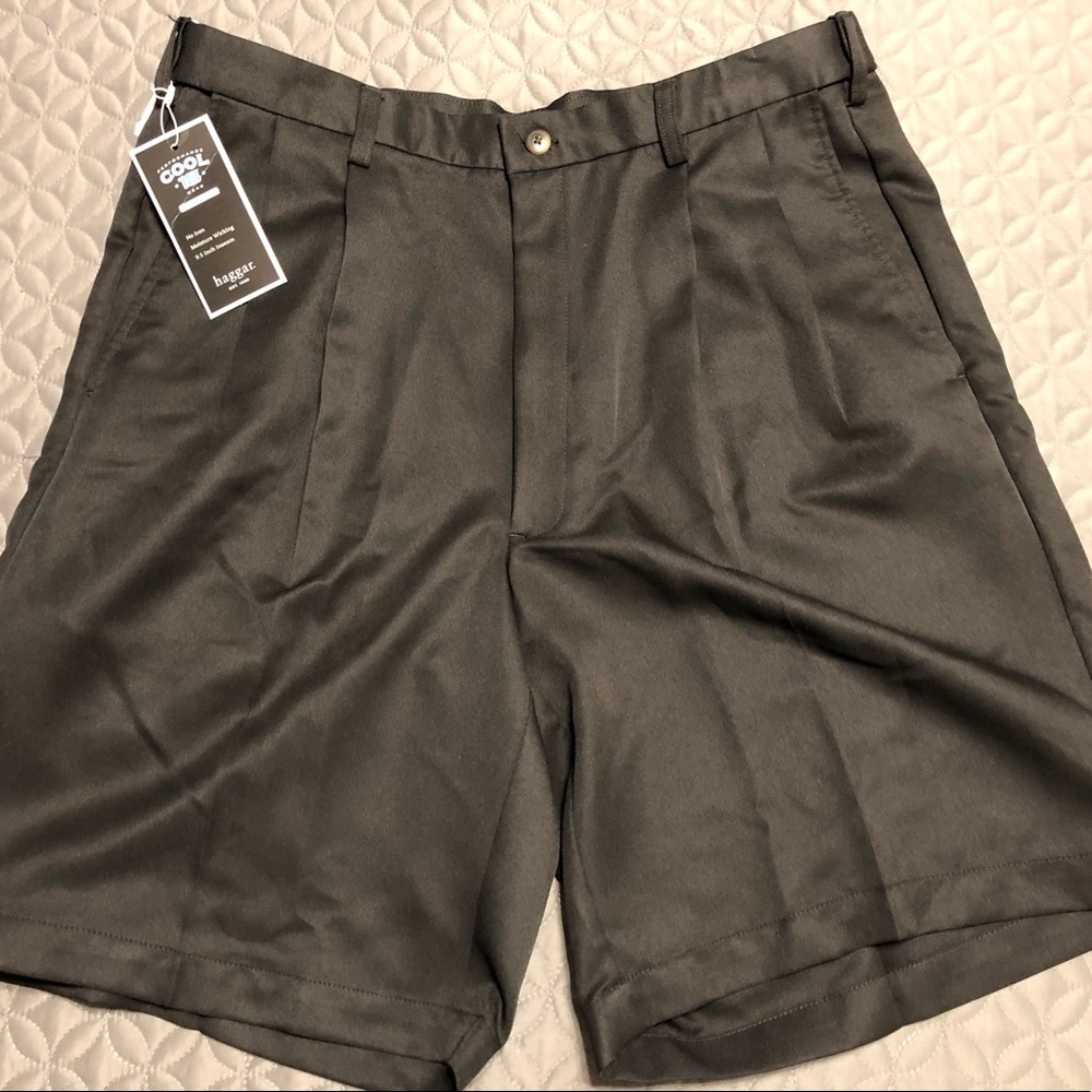 Haggar “Performance Cool 18”Size 36 No-iron Pleated Black Shorts brand new